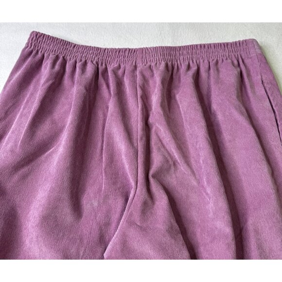Alfred Dunner Womens Mauve Corduroy Pull-On Pants Size 14 Crop  27" inseam - Picture 8 of 8